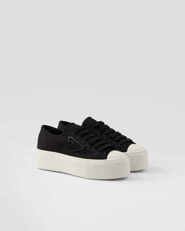 Laced fabric sneakers