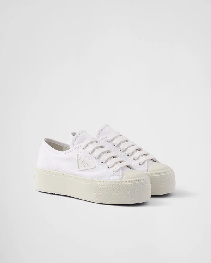 Laced fabric sneakers