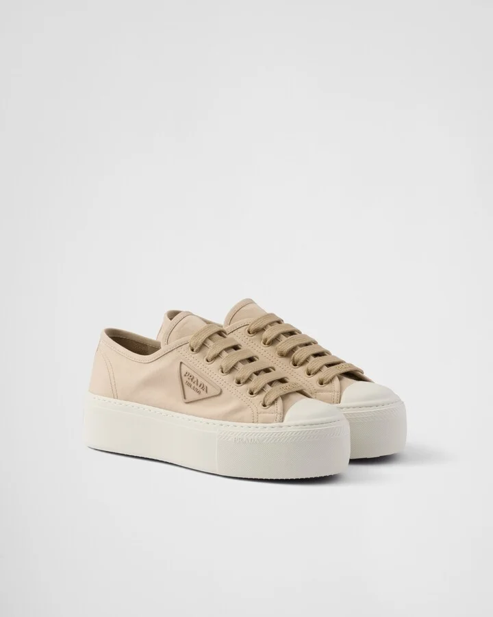 Laced fabric sneakers
