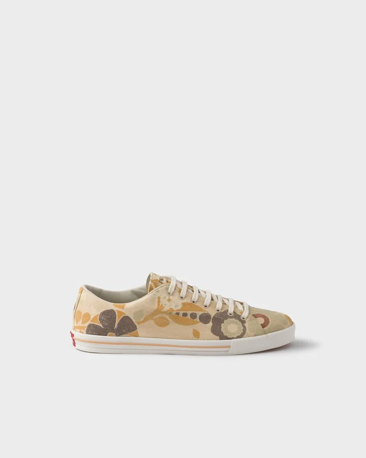 Laced floral print canvas sneakers - Image 2