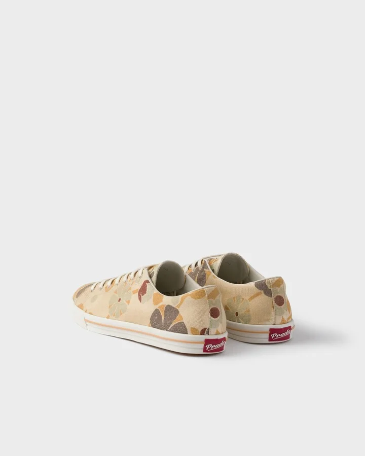 Laced floral print canvas sneakers - Image 5