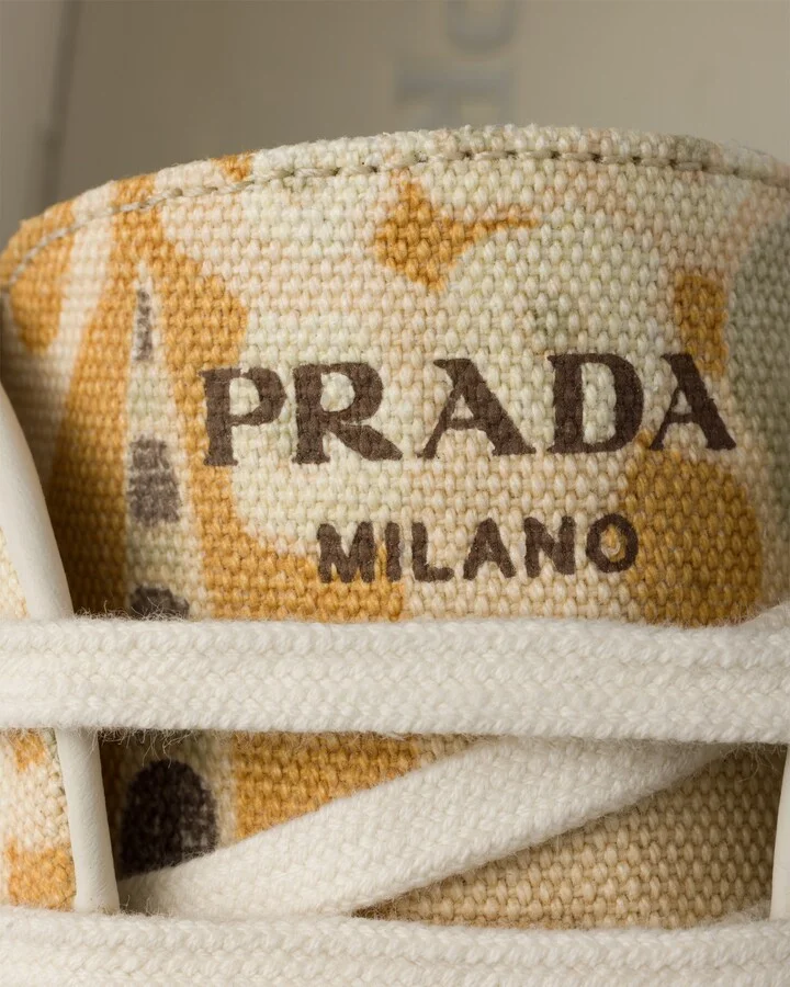 Laced floral print canvas sneakers - Image 6