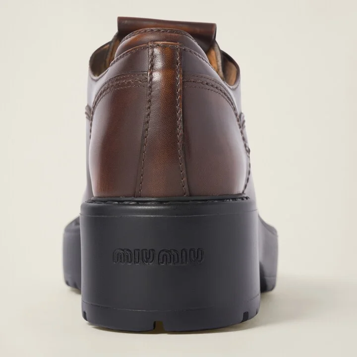 Laced fumé leather shoes - Image 3