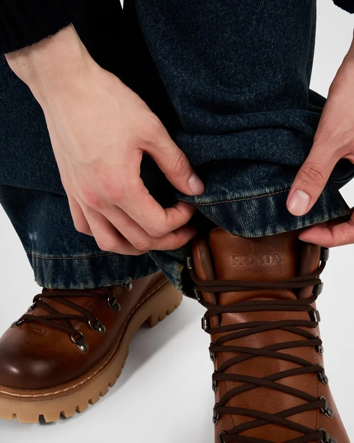 Laced leather booties - Image 3