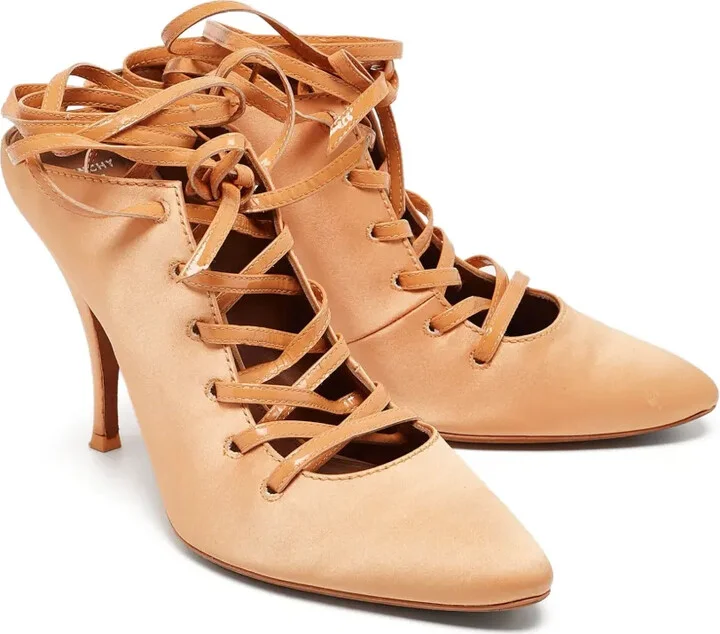 Laced Leather Heeled Pumps - Image 2