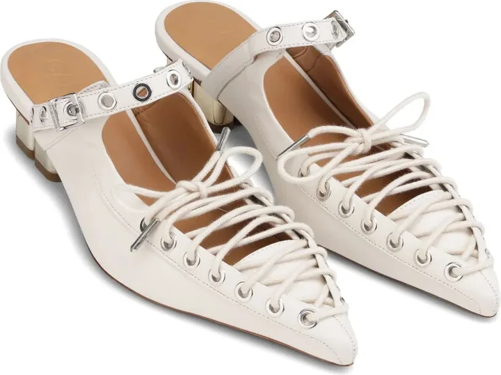 Laced Leather Mules - Image 2
