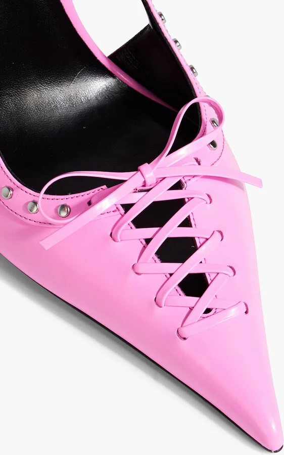 Laced Pin-Point leather slingback pumps - Image 4