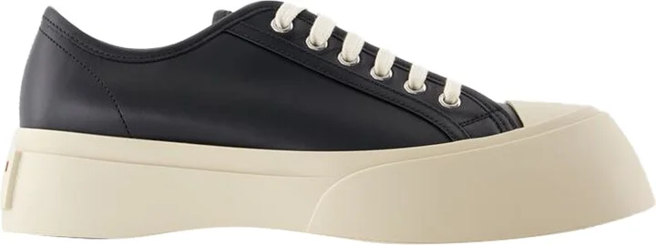 Laced Up Sneakers - Marni - Leather - Black