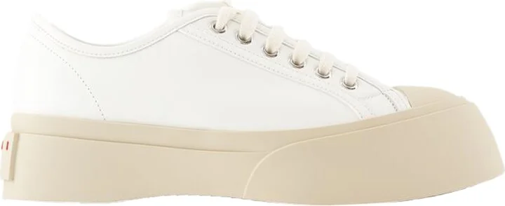 Laced Up Sneakers - Marni - Leather - White