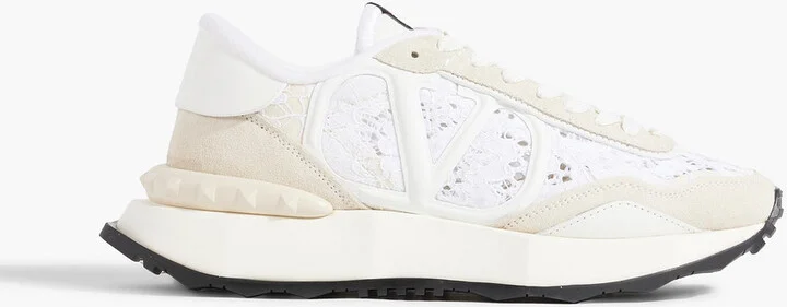 Lacerunner suede and lace sneakers