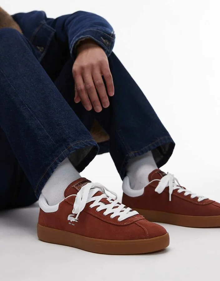 Lacoste Baseshot 224 sneakers in off-brown suede