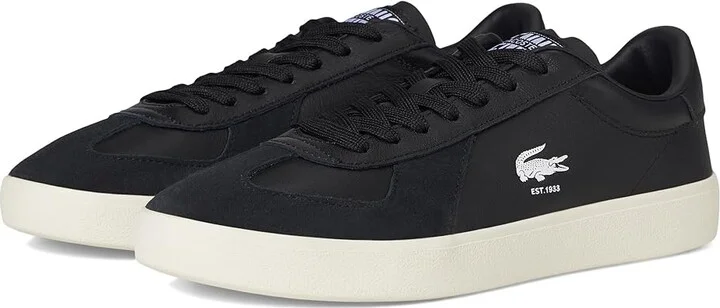 Lacoste Baseshot Pro Sneakers Men's Shoes Black/Off White : 11 D - Medium, Leather