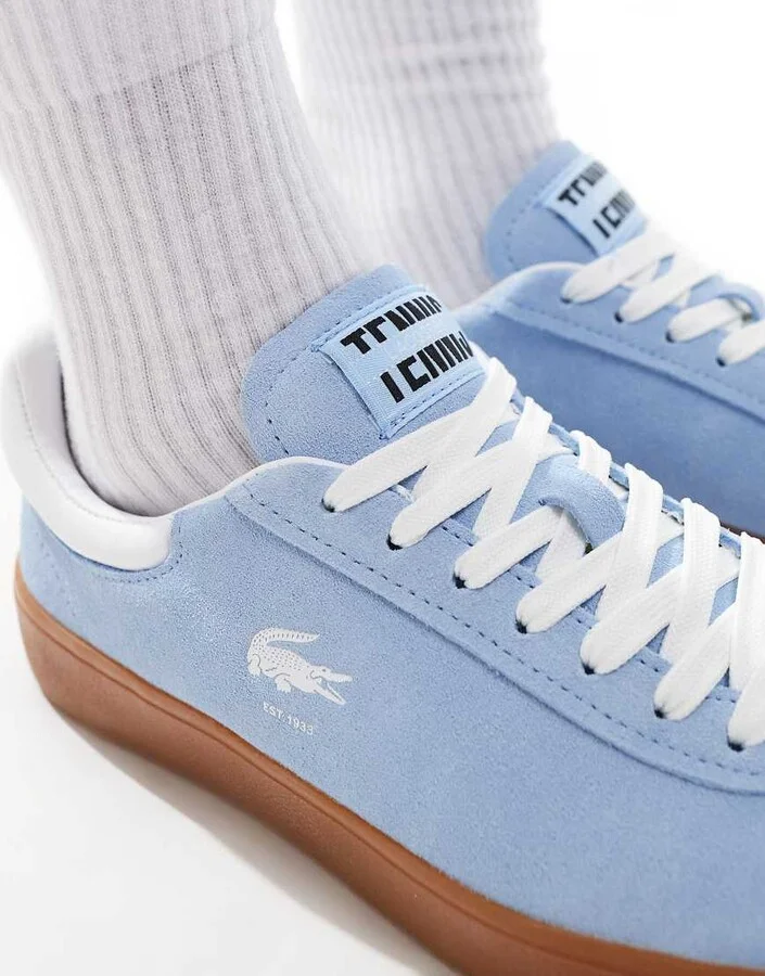 Lacoste Baseshot sneakers 224 in blue suede - Image 3