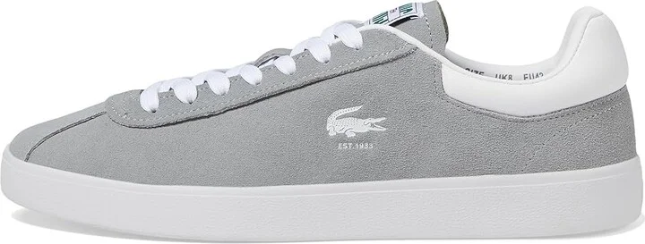 Lacoste Baseshot Sneakers Men's Shoes Grey/White : 7 M, Suede - Image 6