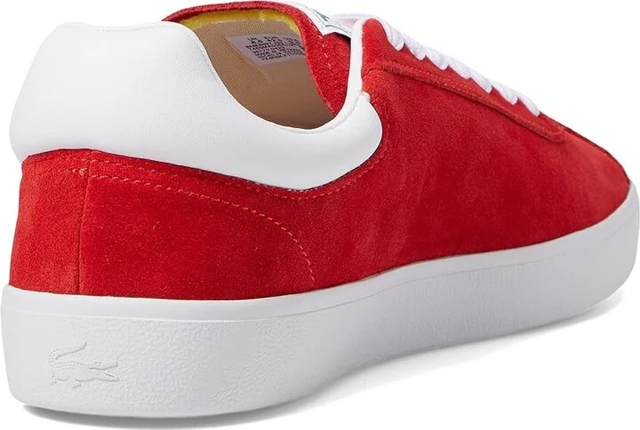 Lacoste Baseshot Sneakers Men's Shoes Red/White : 7 M, Suede - Image 4