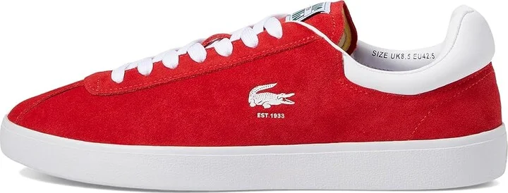 Lacoste Baseshot Sneakers Men's Shoes Red/White : 7 M, Suede - Image 6
