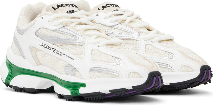 Lacoste Beige & White L003 2K24 Sneakers - Image 4