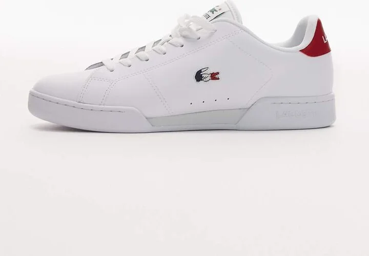 Lacoste carnaby cup sneakers in white - Image 2