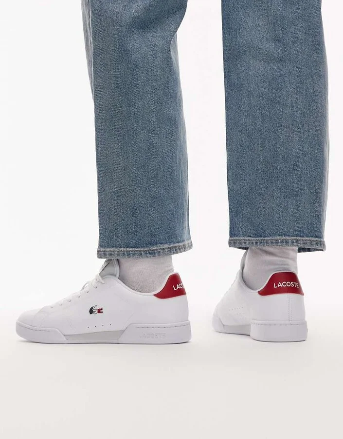 Lacoste carnaby cup sneakers in white - Image 3