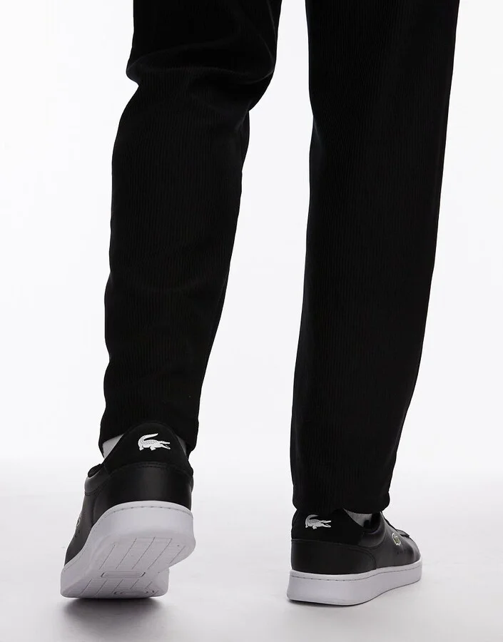 Lacoste carnaby set sneakers in black with white sole - Image 3