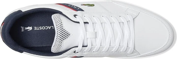 Lacoste Chaymon Sneakers Men's Shoes White/Navy/Red : 11 M, Textile/Leather - Image 2