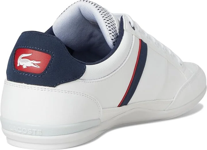Lacoste Chaymon Sneakers Men's Shoes White/Navy/Red : 11 M, Textile/Leather - Image 4