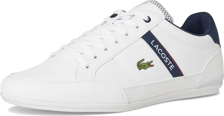 Lacoste Chaymon Sneakers Men's Shoes White/Navy/Red : 11 M, Textile/Leather - Image 5