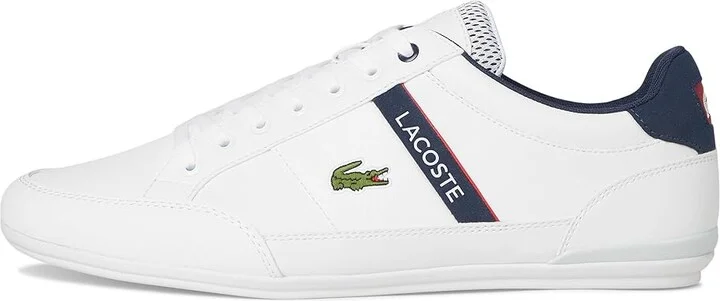 Lacoste Chaymon Sneakers Men's Shoes White/Navy/Red : 11 M, Textile/Leather - Image 6