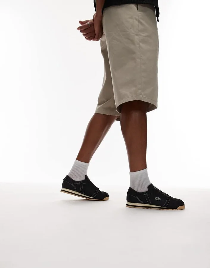 Lacoste club low top mesh sneakers in black