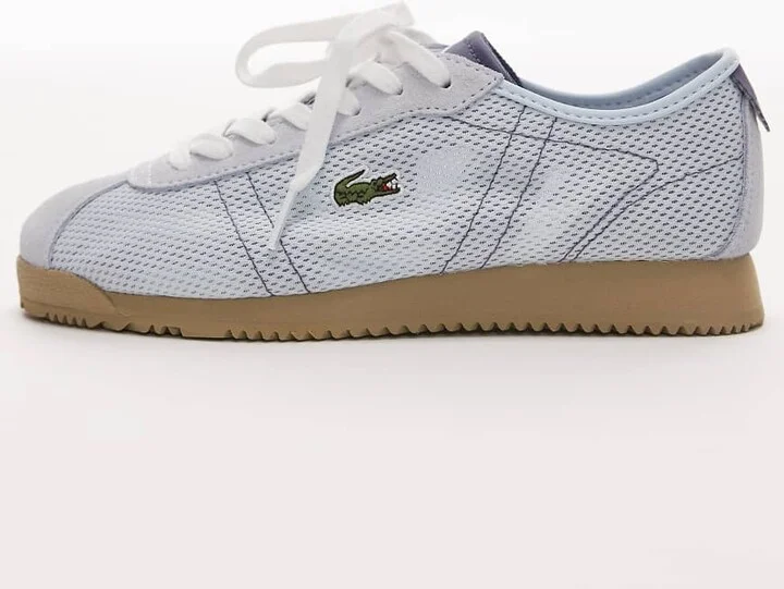 Lacoste club low top mesh sneakers in light blue - Image 2