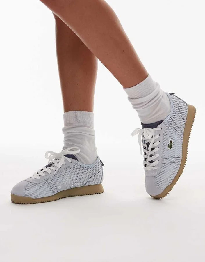 Lacoste club low top mesh sneakers in light blue