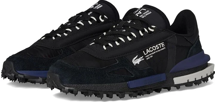 Lacoste Elite Active Sneakers Men's Shoes Black/Navy : 10 M, Suede