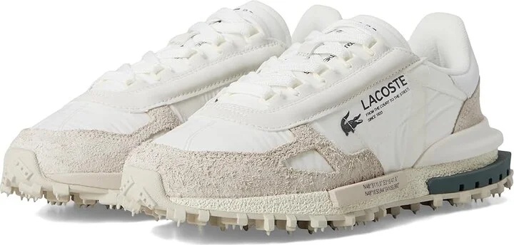 Lacoste Elite Active Sneakers Men's Shoes White/Dark Green : 13 M, Suede