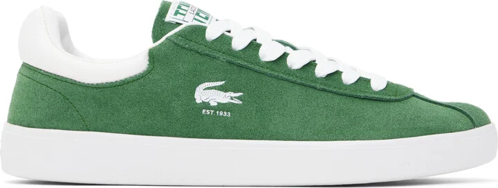 Lacoste Green Baseshot Leather Sneakers
