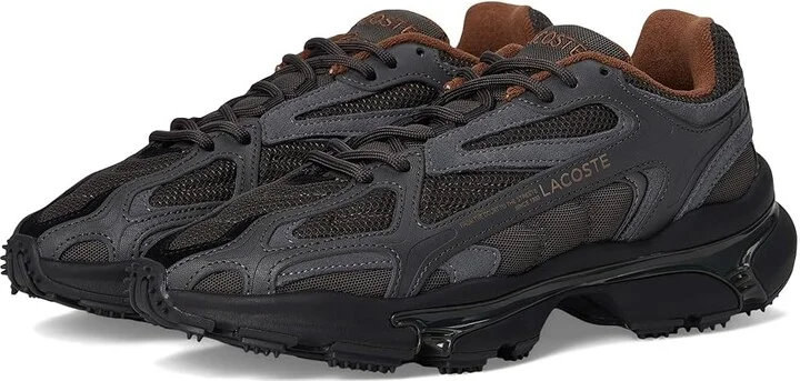 Lacoste L003 2k24 Sneakers Men's Lace-up Boots Dark Green/Black : 7.5 M, Leather/Rubber/Suede