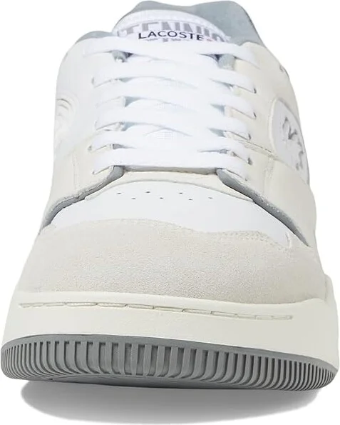 Lacoste Lineshot Leather Logo Sneakers Men's Lace-up Boots White/Grey : 13 M - Image 5
