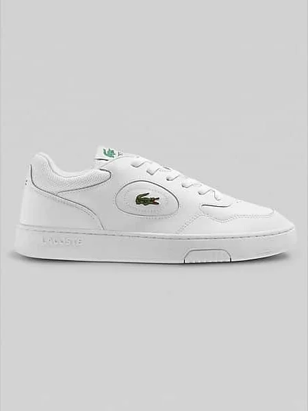 Lacoste Men's Lineset Leather Lace-Up Sneakers White