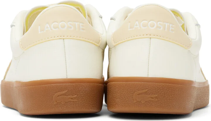Lacoste Off-White & Beige Baseshot Pro Leather Sneakers - Image 2