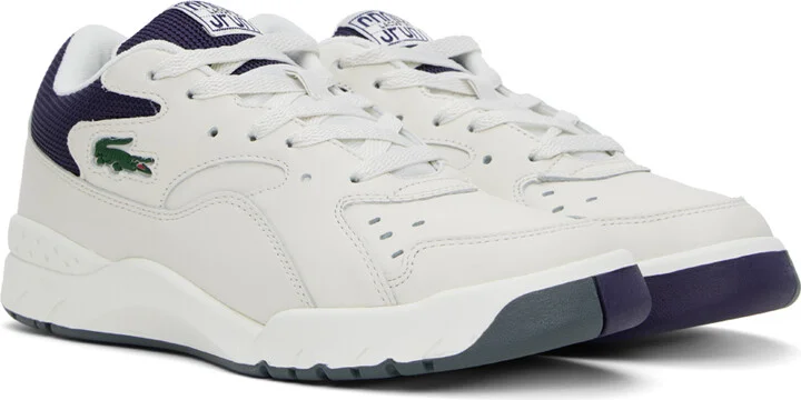 Lacoste Off-White & Navy Aceline 96 Sneakers - Image 4