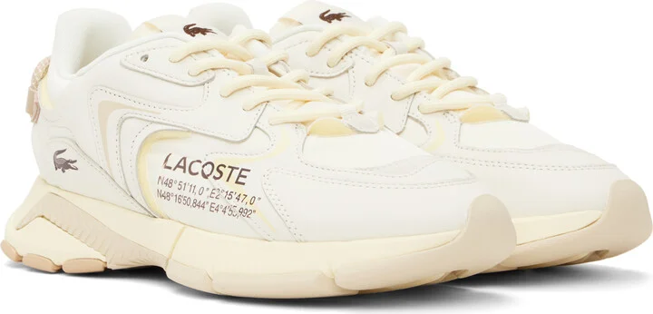 Lacoste Off-White & Yellow L003 Neo Sneakers - Image 4