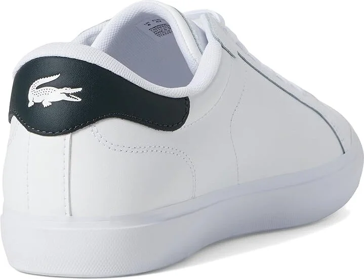 Lacoste Powercourt Sneakers Men's Shoes White/Dark Green : 9.5 D - Medium, Leather/Rubber - Image 4