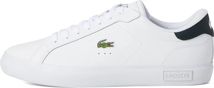 Lacoste Powercourt Sneakers Men's Shoes White/Dark Green : 9.5 D - Medium, Leather/Rubber - Image 6
