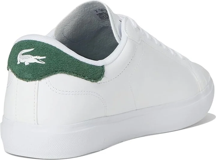 Lacoste Powercourt Sneakers Men's Shoes White/Dk Grn : 11.5 M, Leather/Rubber - Image 4