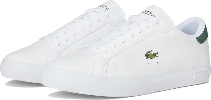 Lacoste Powercourt Sneakers Men's Shoes White/Dk Grn : 11.5 M, Leather/Rubber