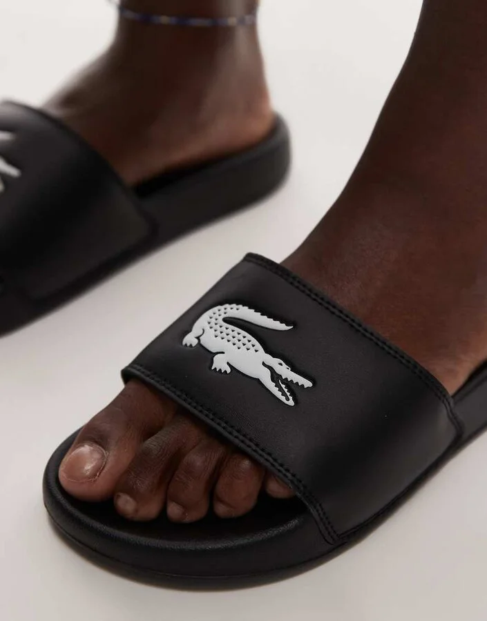 Lacoste Serve 0.0 Sliders In Black - Image 3