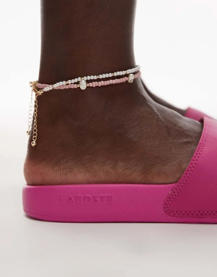 Lacoste Serve 0.0 Slides In Pink - Image 3