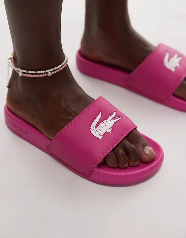 Lacoste Serve 0.0 Slides In Pink