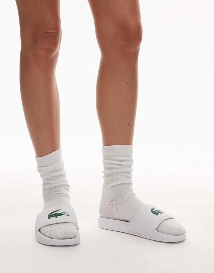 Lacoste Serve 0.0 slides in white - Image 2