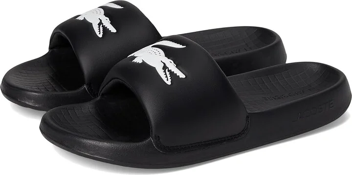 Lacoste Serve Slide 1.0 Men's Wedge Shoes Black/White Croc : 10 D - Medium, Synthetic