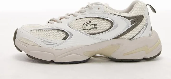 Lacoste storm 96 2K sneakers in off white/khaki green - Image 2